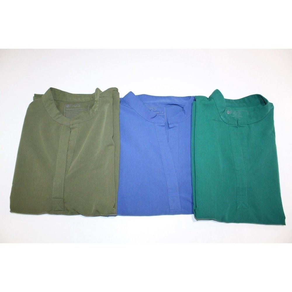 LOT of 3 Figs Scrub Tops Rafaella V Neck Shirts Technical Mandarin Collar Size M